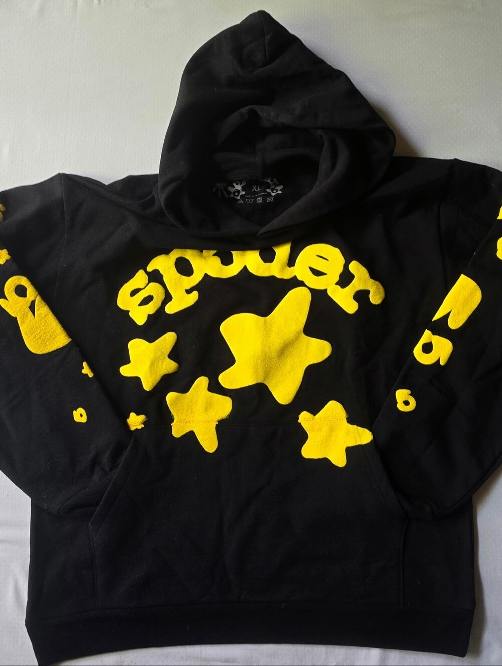 Spider Worldwide Black & Yellow Puff Print Hoodie XL – Made in Los Angeles
